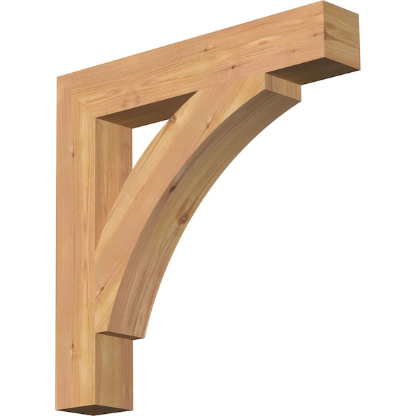Ekena Millwork Thorton Block Smooth Bracket, Western Red Cedar, 3 1/2"W x 22"D x 22"H BKT04X22X22THR05SWR - main